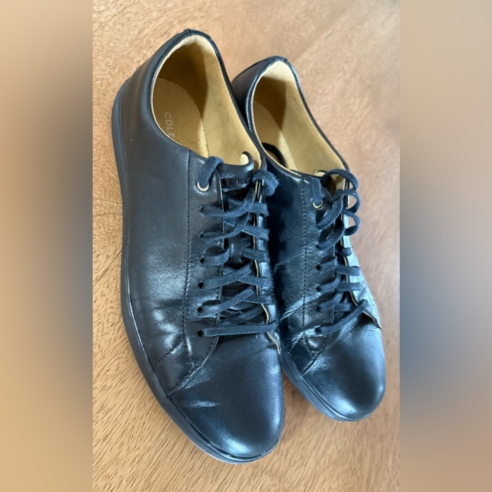 Cole Haan Men's Black Leather Sneakers, Men’s size 11.5